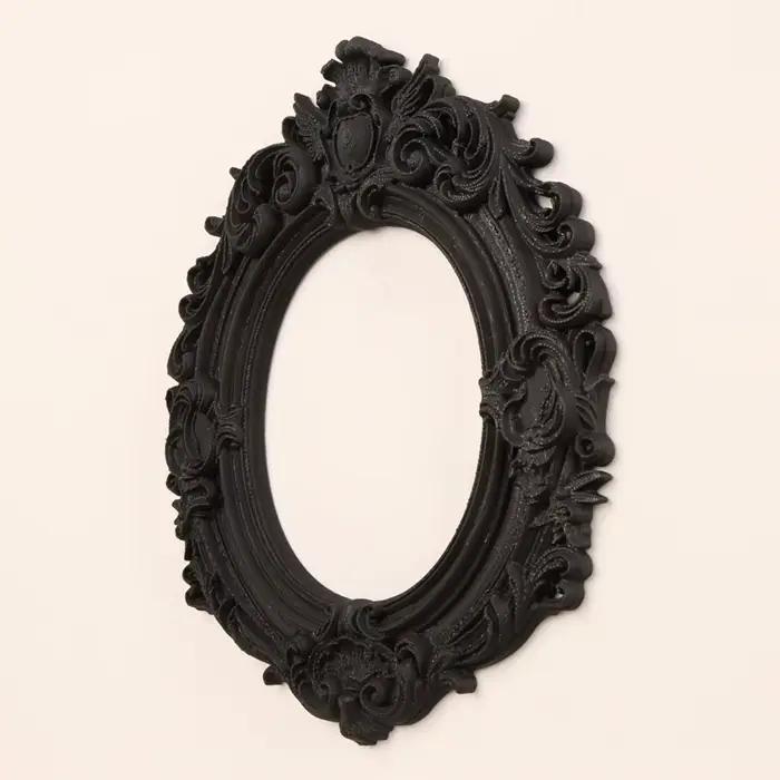 Cadre photo ovale sculpté gothique sombre transfrontalier pour décoration murale rétro à domicile