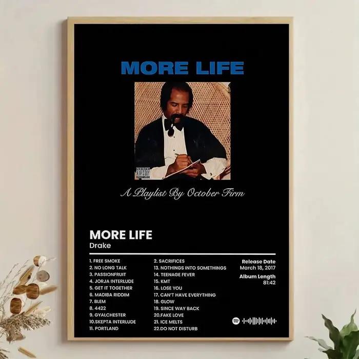 Couverture d'album de musique rétro "More Life"