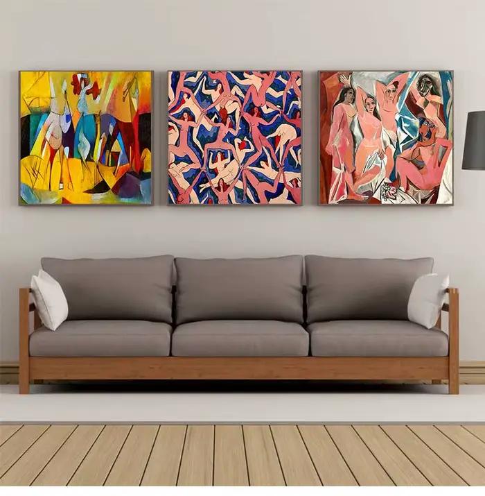 Célèbre Les Demoiselles d'Avignon toile peinture œuvres d'art reproductions affiches mur Art photo pour salon décor