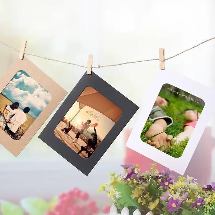 Cadre Photo Mural en Papier avec Clips de 3 Pouces, 10 Pièces