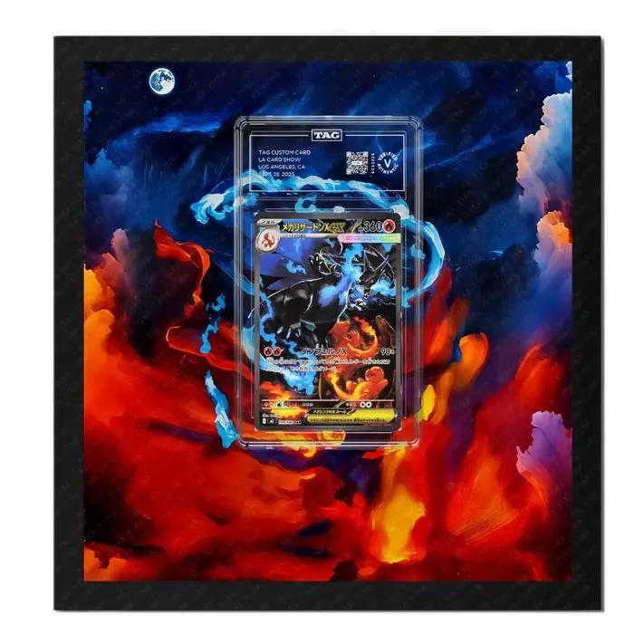 Cadre d'affichage magnétique Mega Charizard pour cartes TCG PSA TAG