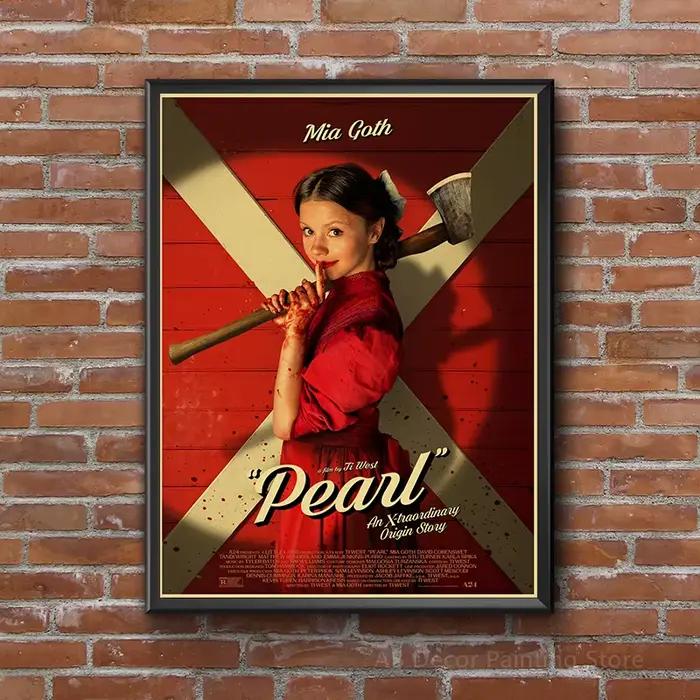 Affiches rétro en perles, Film d'horreur, imprimés en papier Kraft, X, Vintage, pour maison, chambre, café, cinéma, décoration murale artistique, peinture esthétique, 2022