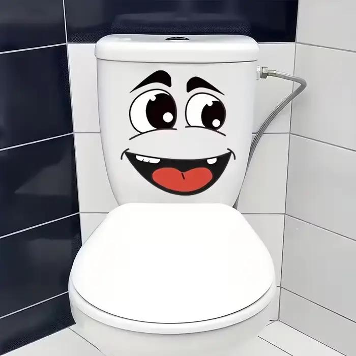 4 autocollants de visage drôles pour couvrir les points de paroi laides! Amovible et autocollant pour poubelles