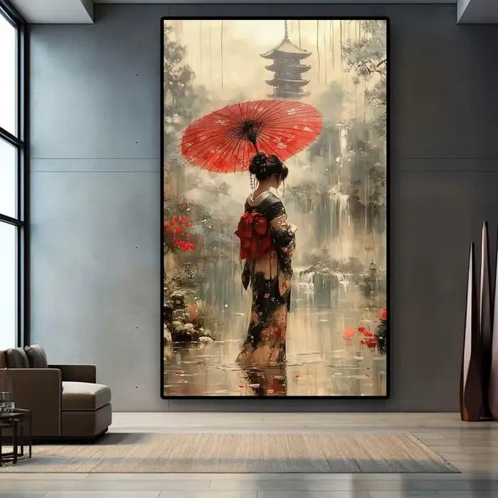 Peinture de Geisha japonaise abstraite pour femme
