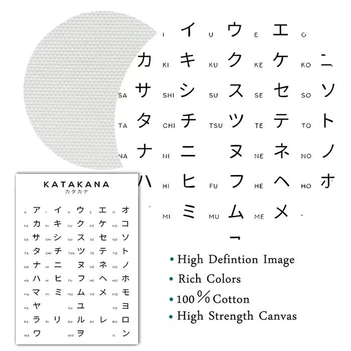 Hiragana et Katakana graphique Art noir blanc Alphabet japonais affiche japon photo toile peinture et impression pour chambre décor à la maison