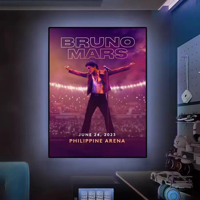 B-Bruno Mars Singer affiche polyvalente HD étanche mur Art auto-adhésif décor pour n'importe quel espace cadeau idéal