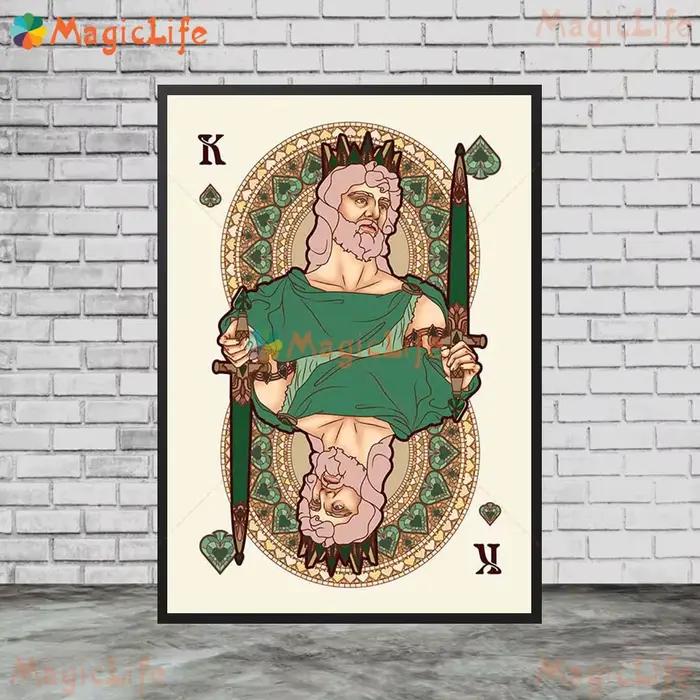 Reine roi nouvelles cartes à jouer Vintage Poker mur Art toile peinture décor à la maison photos murales pour salon affiches sans cadre