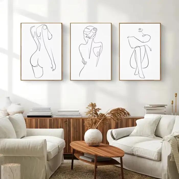 Art mural minimaliste scandinave pour femme