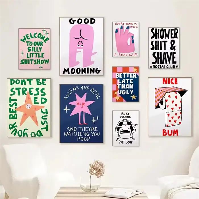 Slogan humoristique, imprimés de dessins animés