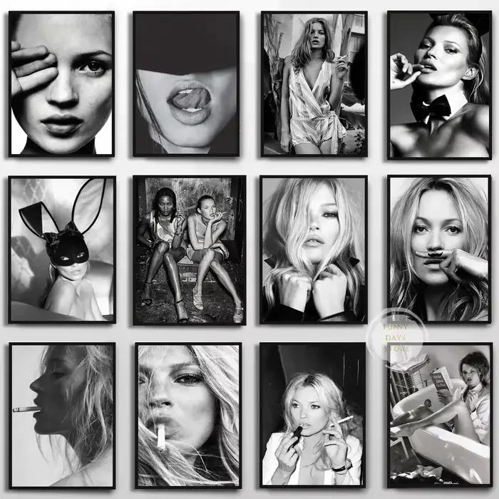 Vintage Sexy Smile Model Kate Moss Poster