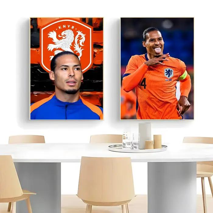 Affiche autocollante de la star du football V-Virgil van Dijk