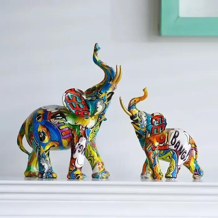 Statue d'éléphant de peinture nordique