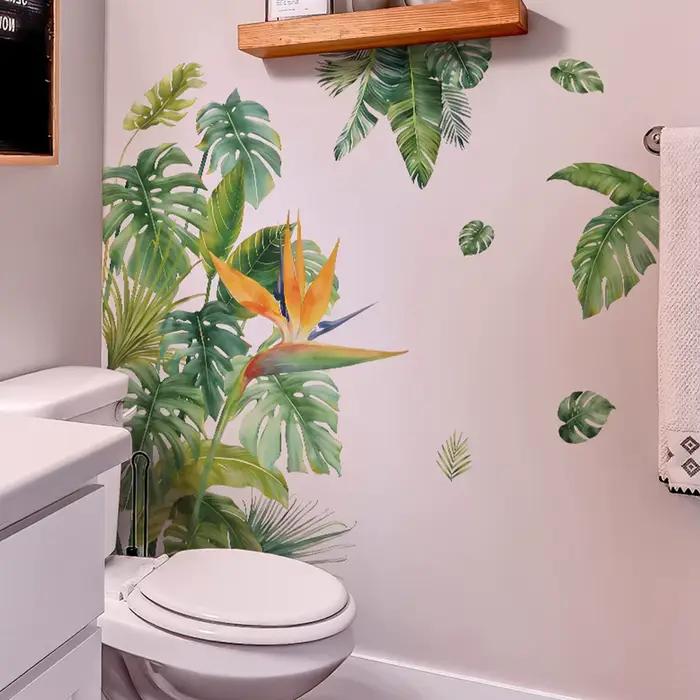 Autocollant mural végétal vert