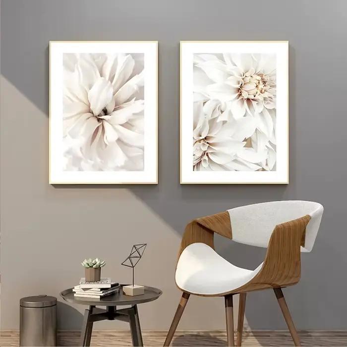 Toile d'images murales de paysage d'herbe de fleur Beige
