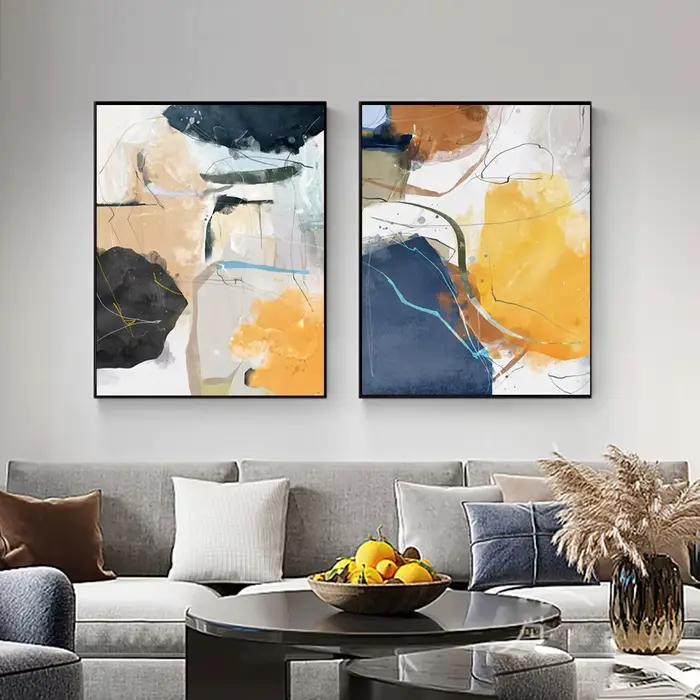 Toile géométrique aquarelle sans cadre