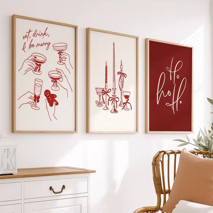 Affiche de cuisine abstraite de noël
