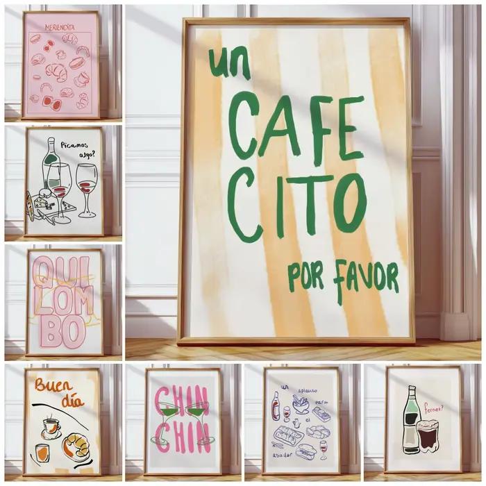 Affiches et impressions tendance de café latte et d'espresso pour la cuisine