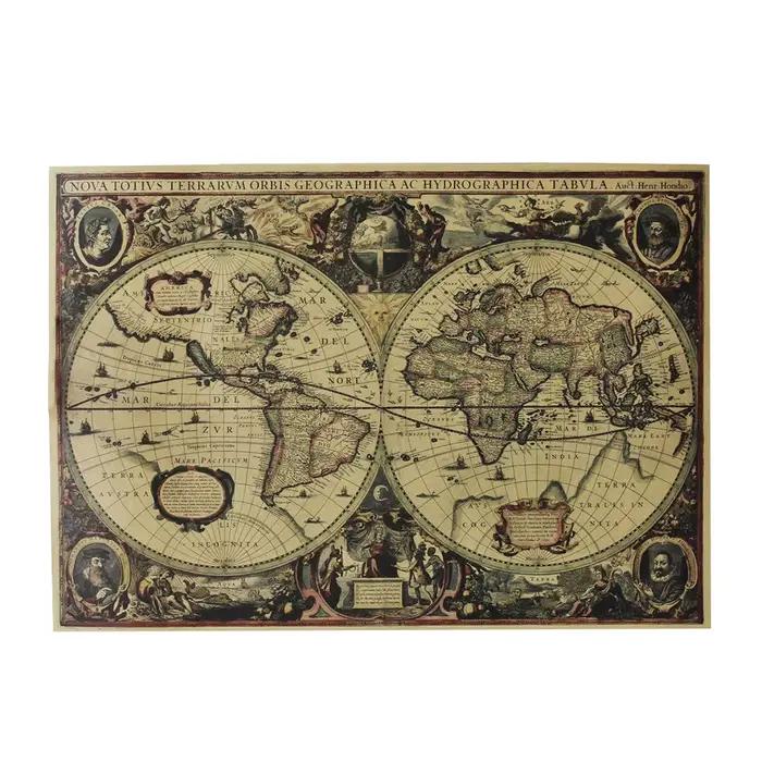 Affiche carte du monde vintage