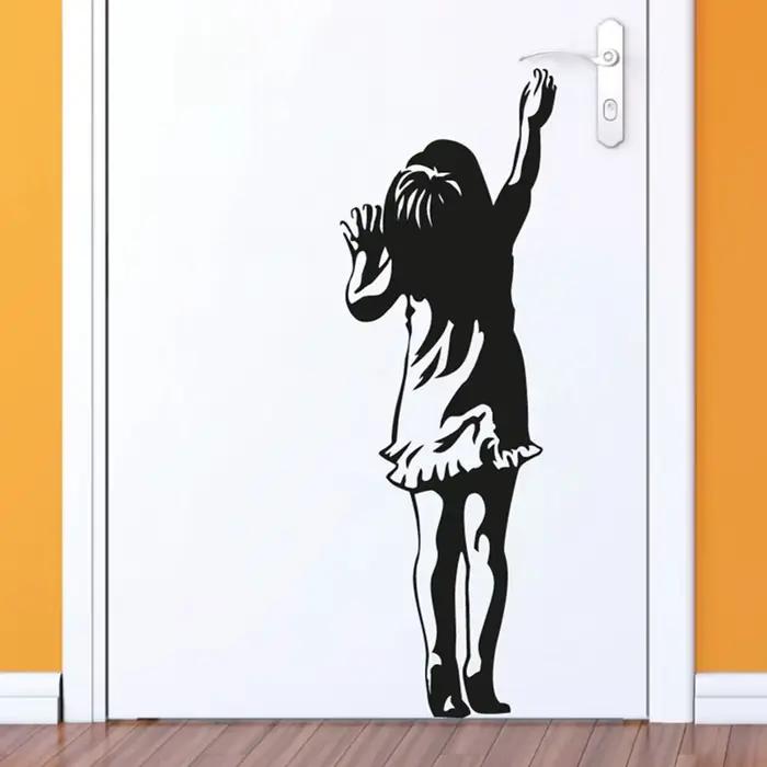 Banksy-Autocollant de petite porte pour fille