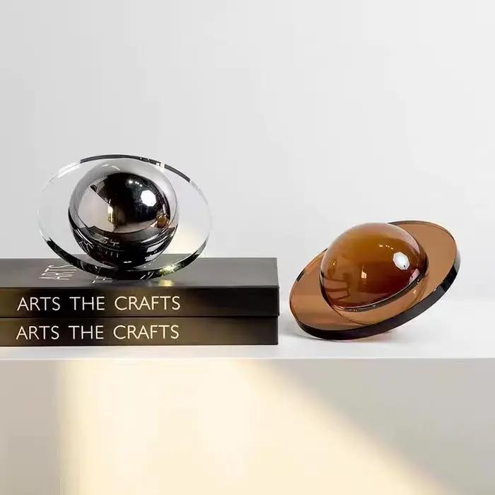 Ornements d'art planète en cristal Transparent