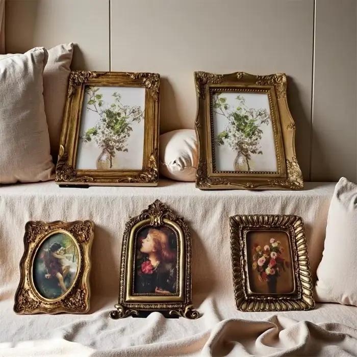 Cadre Photo rétro, Mini cadre Photo orné Antique pour affichage table