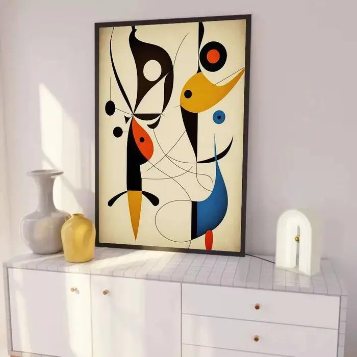 Affiche d'art moderne j-oan Miro surréalisme