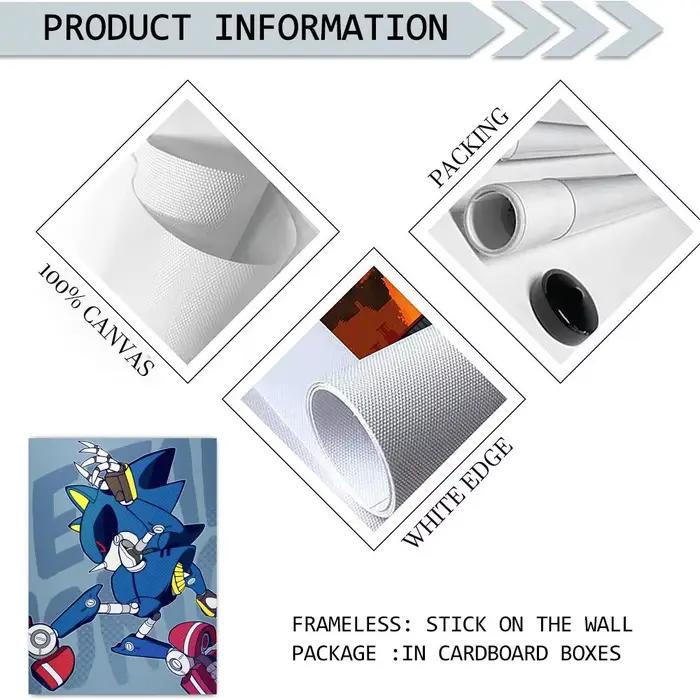 Affiche sur toile de calligraphie de personnages d'anime s-sonic: sans plis