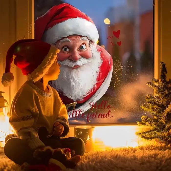 Autocollant de fenêtre simulé du père noël