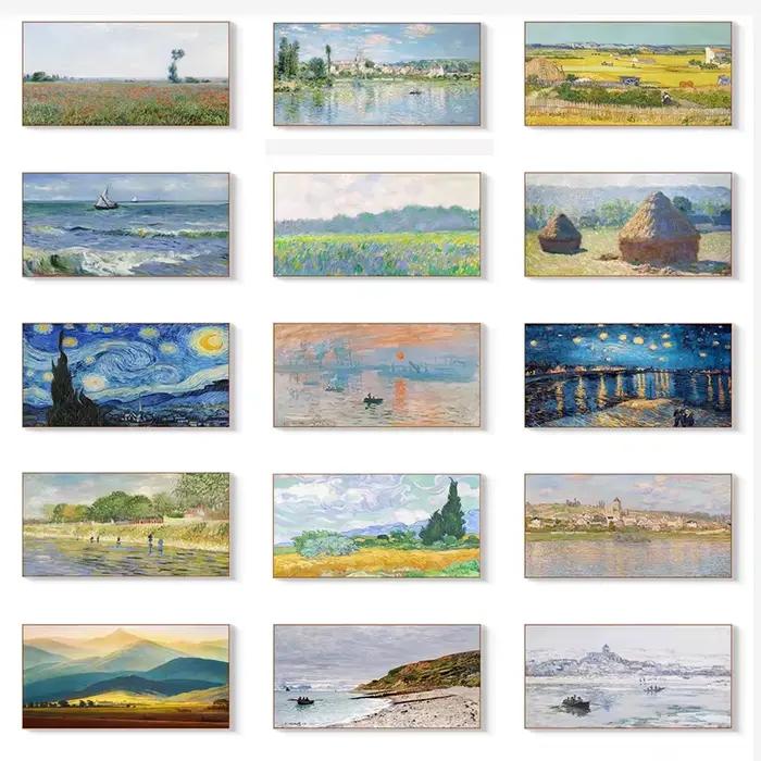 Impressionniste Monet Van Gogh peintures célèbres chambre décoration murale hôtel paysage toile affiches et impressions