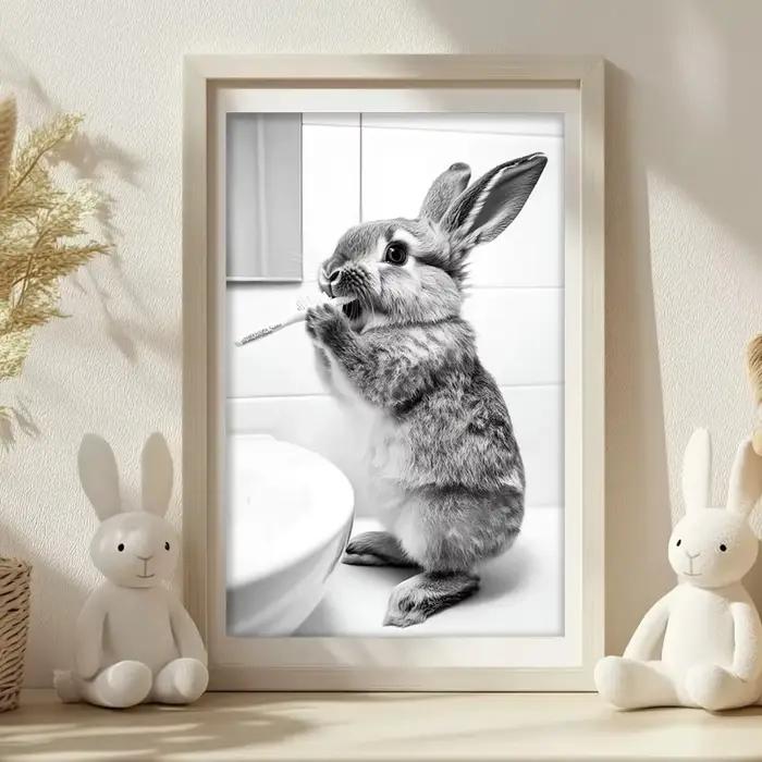 Affiche d'art Animal à brosser les dents