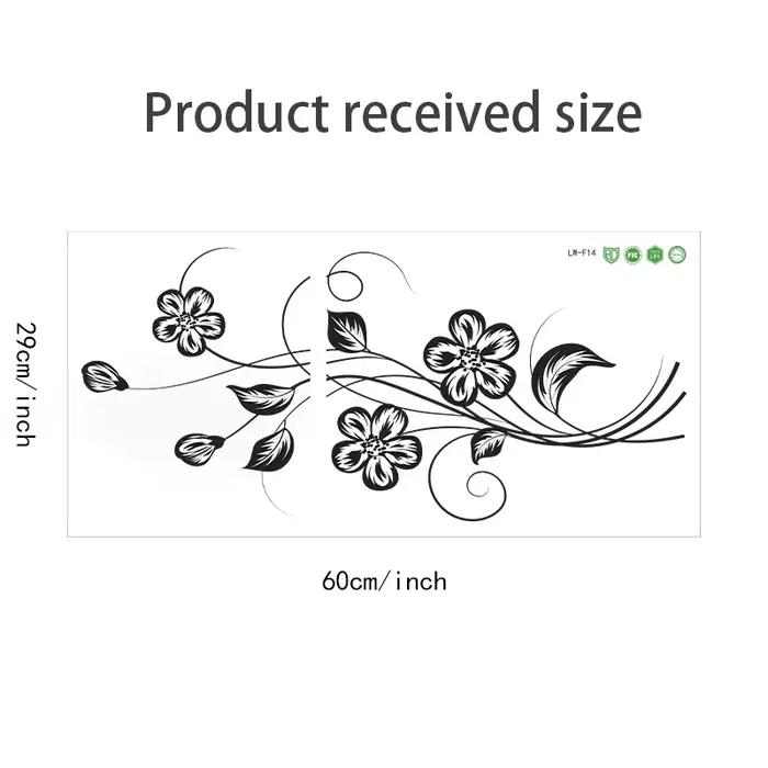Autocollant de fleur noire
