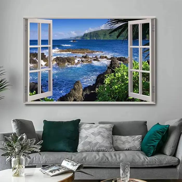 Affiche de paysage effet fenêtre