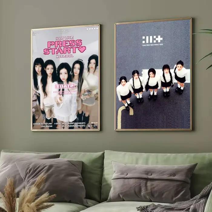 Affiche Kpop I-ILLIT célèbre, impression d'art mural esthétique moderne pour salon, chambre à coucher, bureau, décoration de la maison, cadeau, art tendance