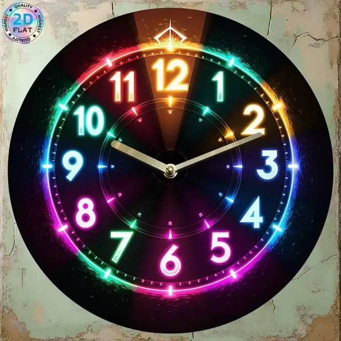 Horloge murale plate 2D créative
