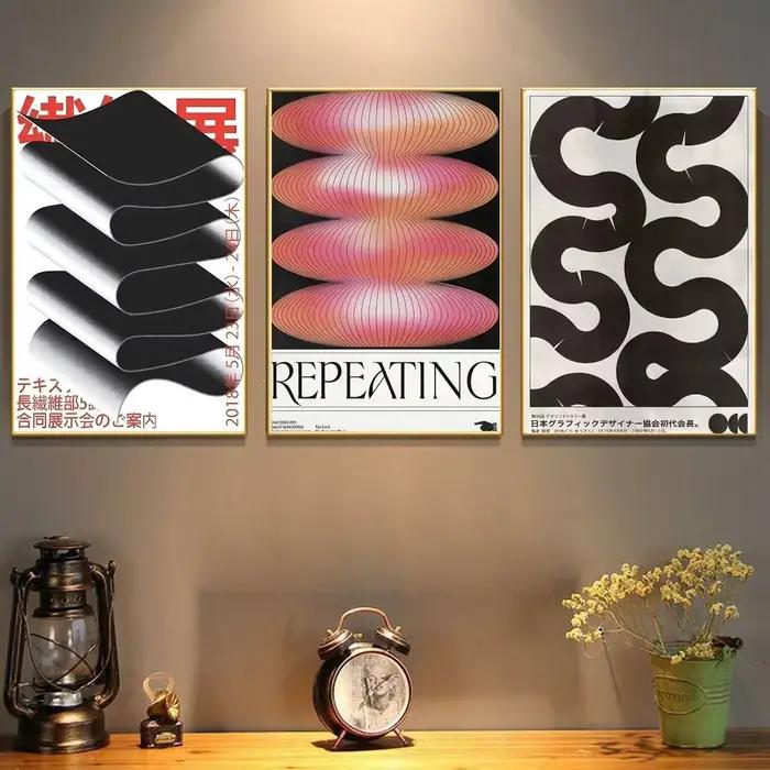 Affiche d'art abstraite vintage japonaise « Open Your Mind » avec impressions pour la décoration de la maison