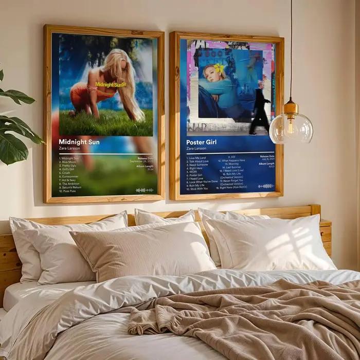 Autocollants d'affiche d'album Z-Zara L-Larsson, peinture HD, art auto-adhésif pour chambre à coucher, salon, décoration de la maison, autocollants muraux modernes, cadeau