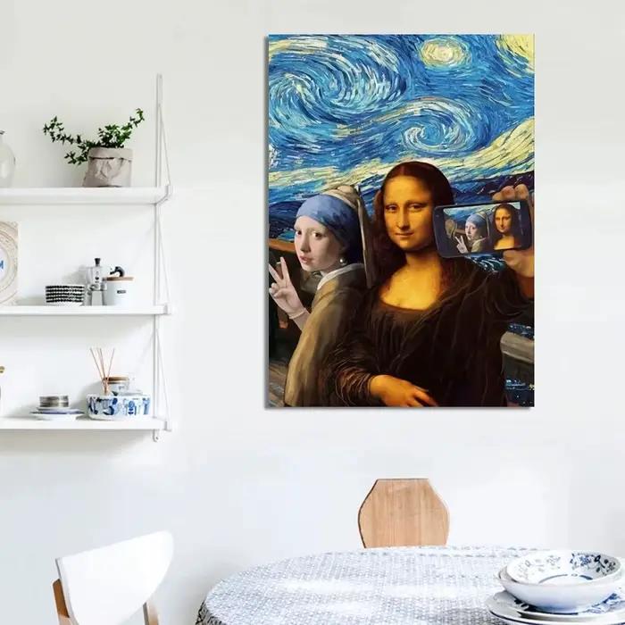 Leonardo Da Vinci œuvre salvator Mundi Mona Lisa toile peinture affiche impression mur Art pour salon décor à la maison
