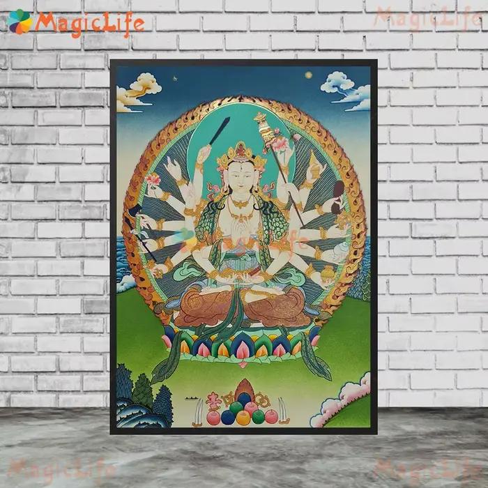 Bouddha Bodhisattva Thangka hindouisme bouddhisme Religion images murales pour salon affiche mur Art toile peinture sans cadre