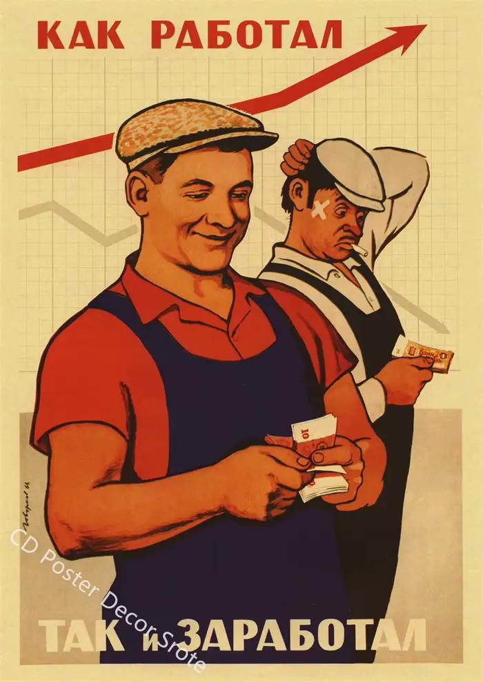 Affiches Rétro Soviétique en Papier Kraft