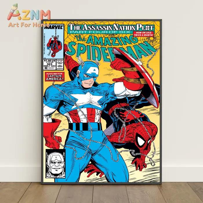 Affiche de couvertures de bandes dessinées Spiderman _ Art mural Peter Parker _ Impression sur toile du film
