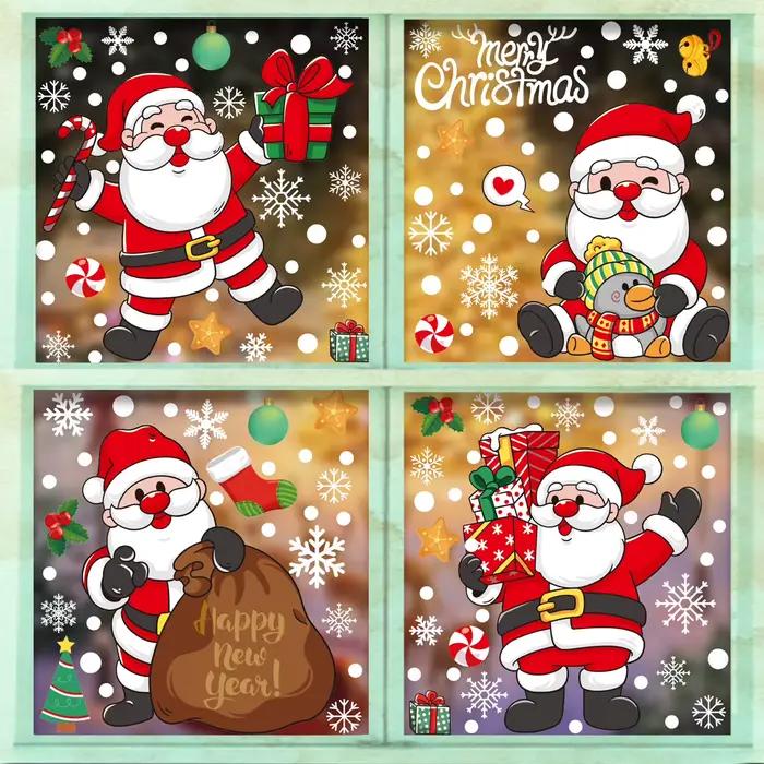 Autocollants muraux joyeux noël pour fenêtre