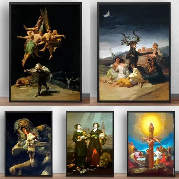 Affiche Vintage de sorcières Sabbath Francisco Goya
