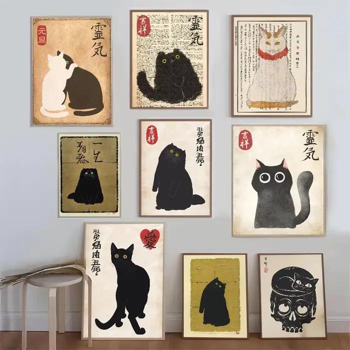 Affiche de chat japonais