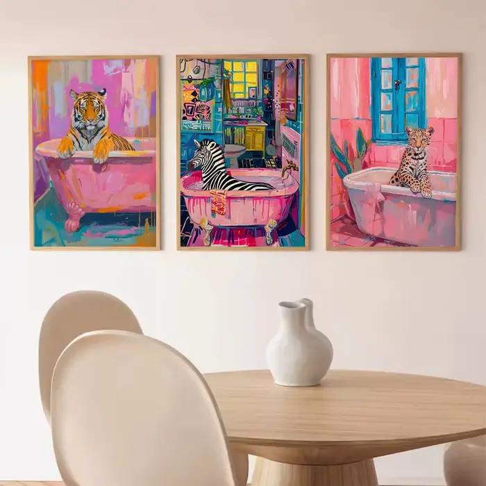 Toile de peinture esthétique de chat noir zèbre