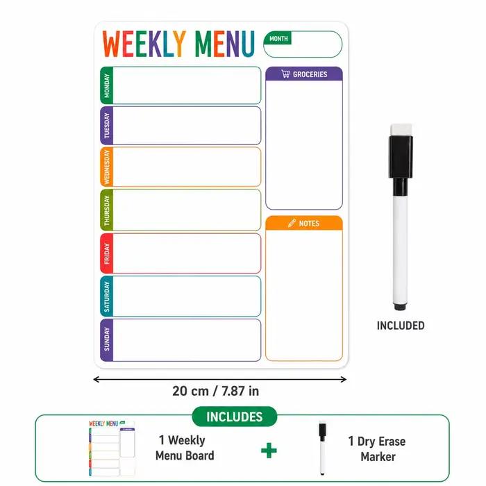 Autocollant tableau blanc pour menu hebdomadaire