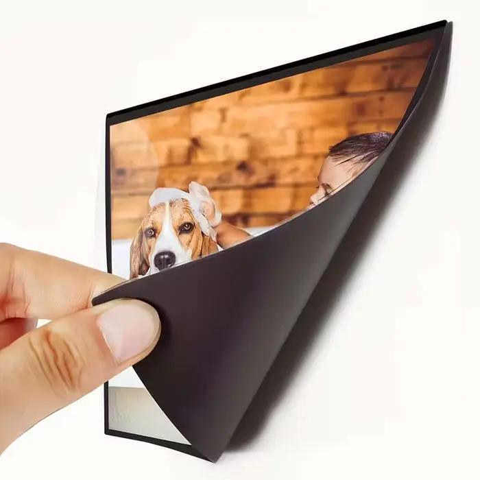 Cadres photo magnétiques noirs 2R/4R/5R avec une poche transparente adaptés aux réfrigérateurs