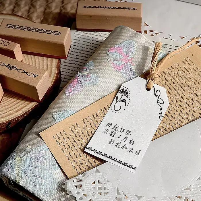 Nouveau Cadre de ruban série joint de cahier en bois