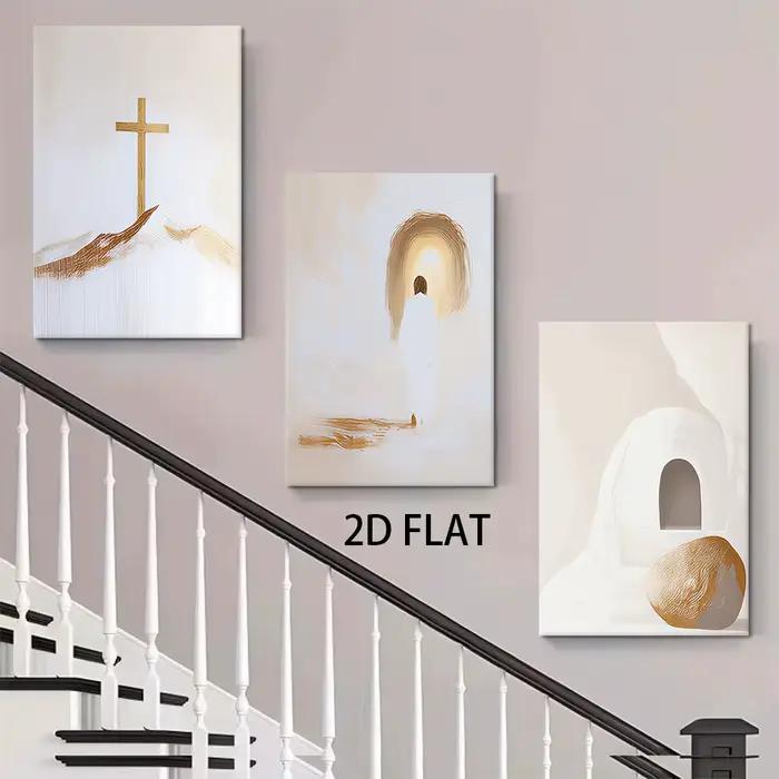 1 ensemble de peintures décoratives chrétiennes religieuses sans cadre