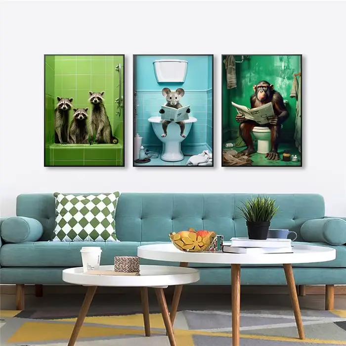 Affiche d'Art Mural en Toile avec Image d'Animal Drôle