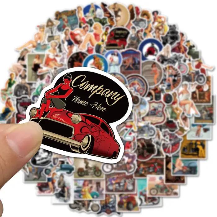 10/50/100 pièces rétro Pin Up filles autocollants Sexy femmes pour bricolage téléphone moto casque Scrapbooking ordinateur portable valise Skateboard